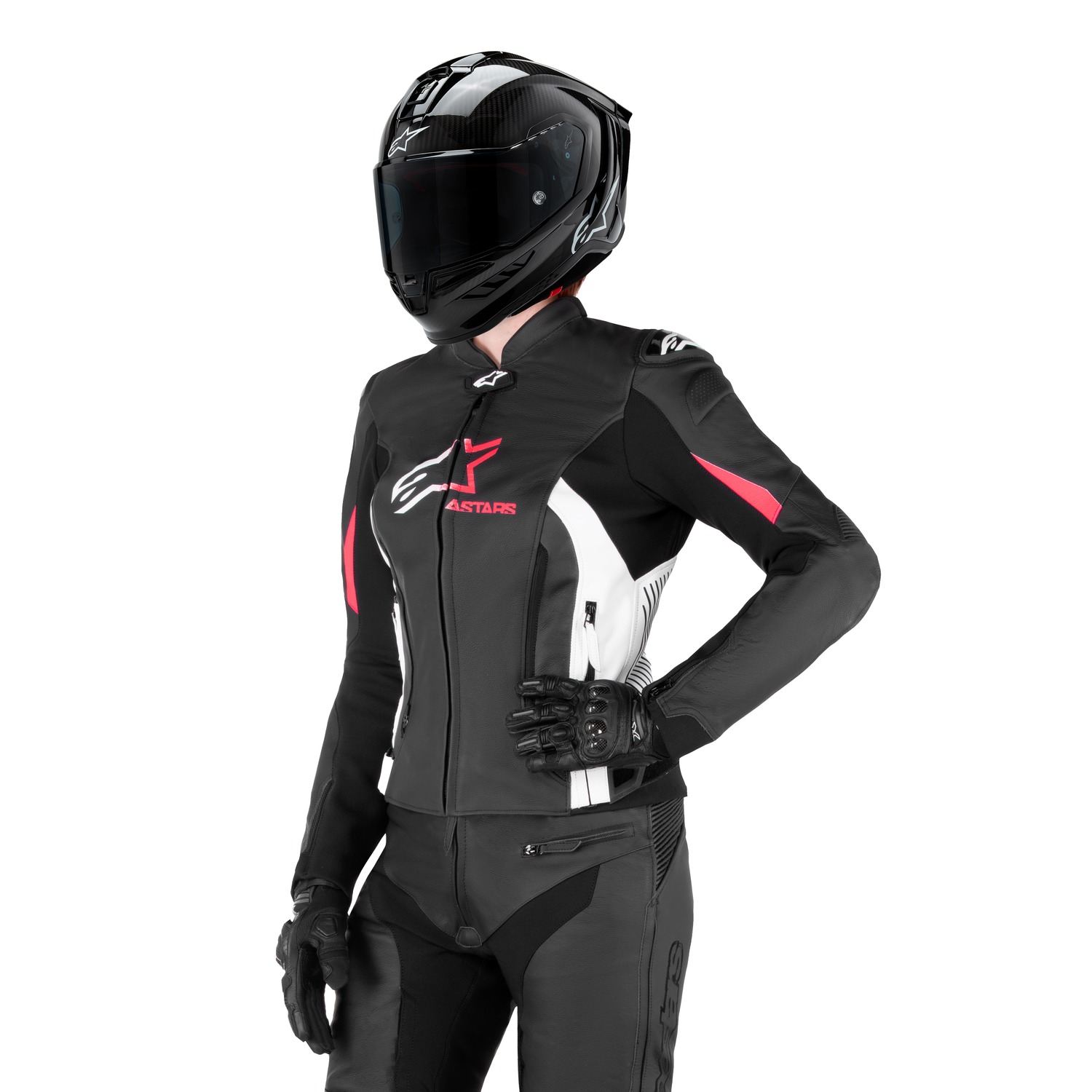 bunda STELLA GP PLUS 4, ALPINESTARS, dámská (černá/bílá/růžová) 2026 - Obrázek 4