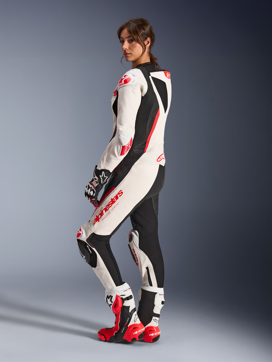 jednodílná kombinéza STELLA GP-R7, ALPINESTARS, dámské (bílá/červená fluo/černá) 2026 - Obrázek 12