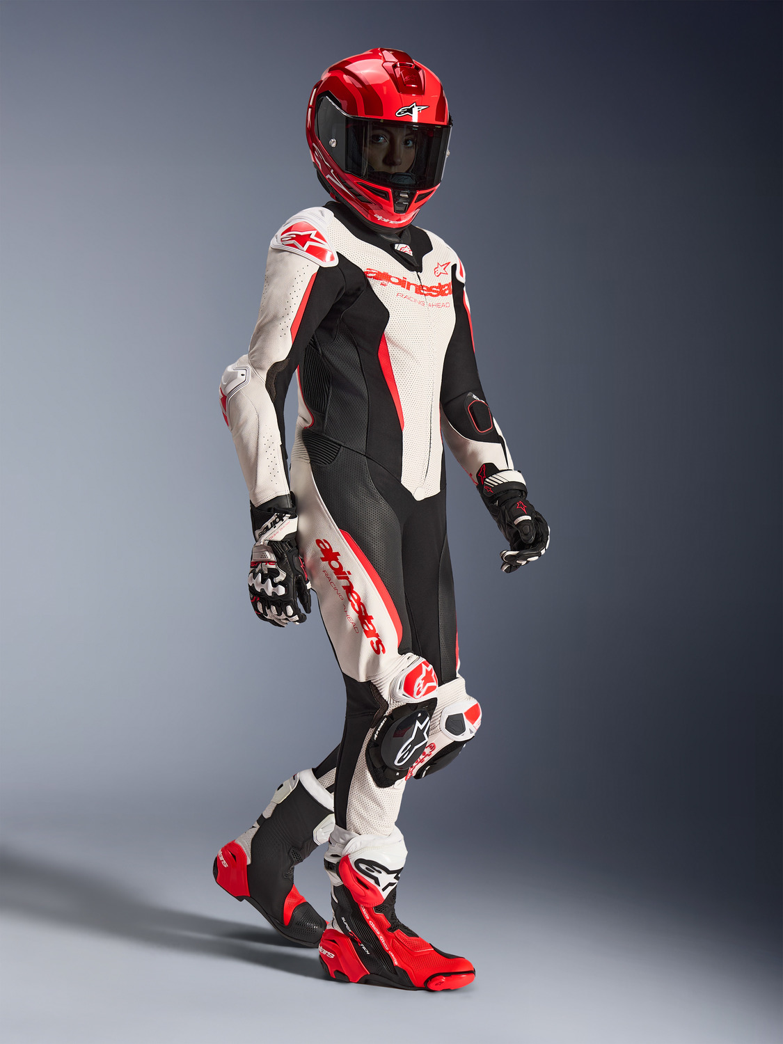 jednodílná kombinéza STELLA GP-R7, ALPINESTARS, dámské (bílá/červená fluo/černá) 2026 - Obrázek 3
