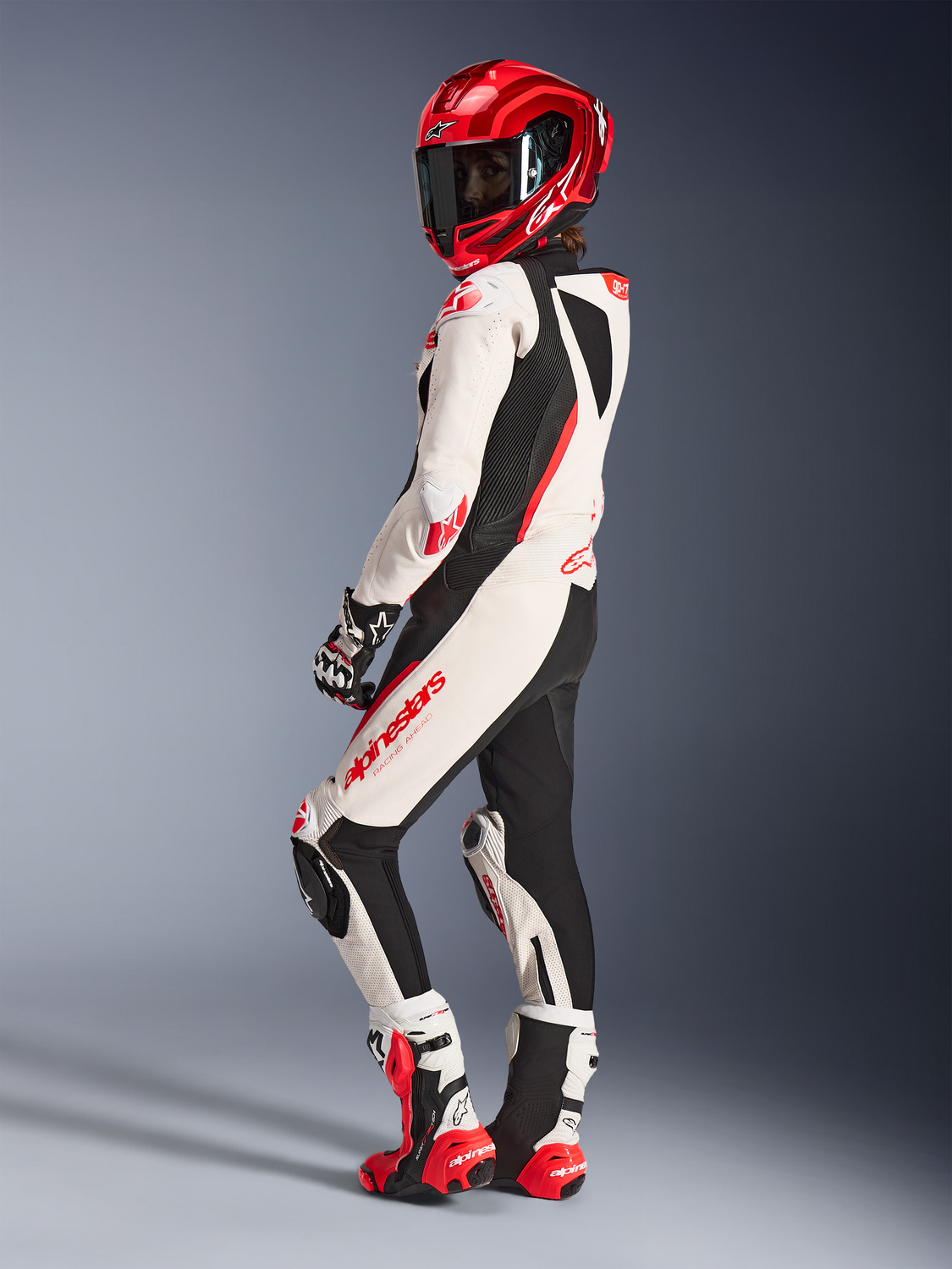 jednodílná kombinéza STELLA GP-R7, ALPINESTARS, dámské (bílá/červená fluo/černá) 2026 - Obrázek 4