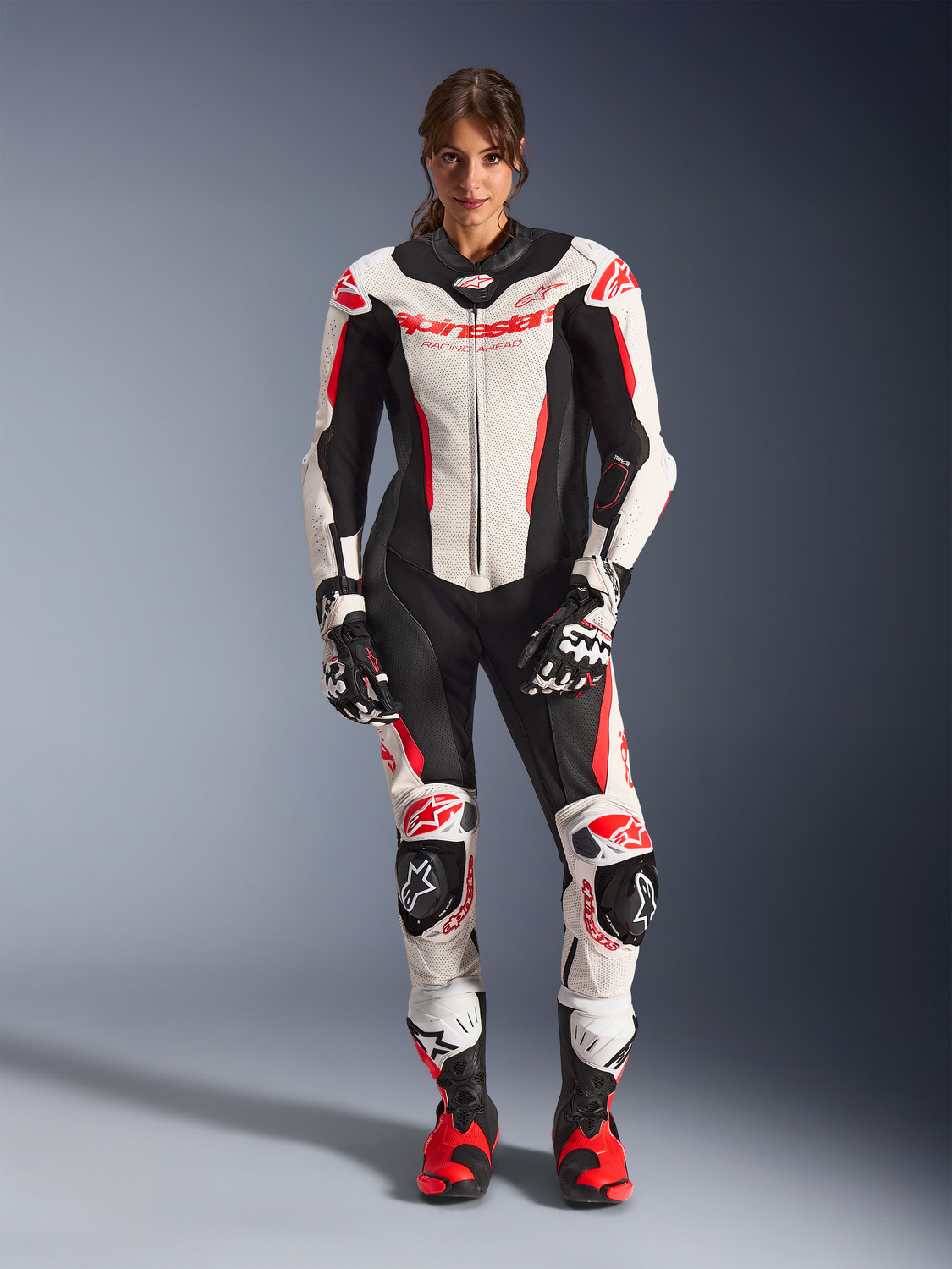 jednodílná kombinéza STELLA GP-R7, ALPINESTARS, dámské (bílá/červená fluo/černá) 2026 - Obrázek 8