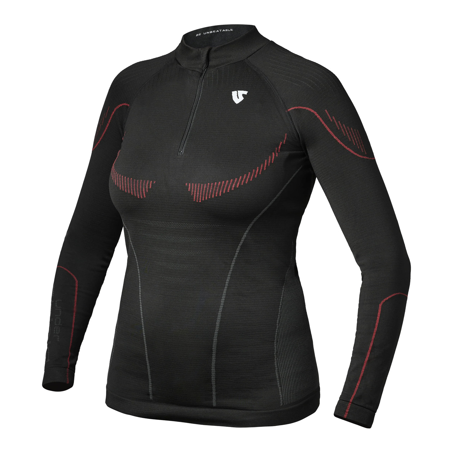 termotriko s dlouhým rukávem HERO LONG SLEEVE ZIP, UNDER SHIELD, dámské (černá)